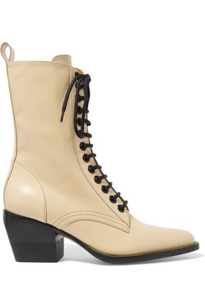 Chloé | Rylee glossed-leather ankle boots | NET-A-PORTER.COM