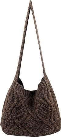 Amazon.com: Verdusa Women's Crochet Shoulder HandBags Hobo Knitted Tote Bag Shopping Bags Beige one-size : Clothing, Shoes & Jewelry