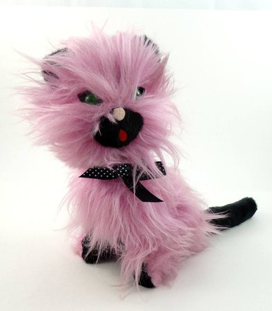 Vintage 50s Pink Cat Plushie Cat Plush Toy Cat Stuffed | Etsy