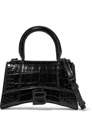 Balenciaga | Hourglass XS croc-effect leather shoulder bag | NET-A-PORTER.COM
