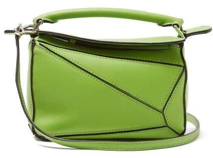 Puzzle Mini Grained Leather Cross Body Bag - Womens - Green