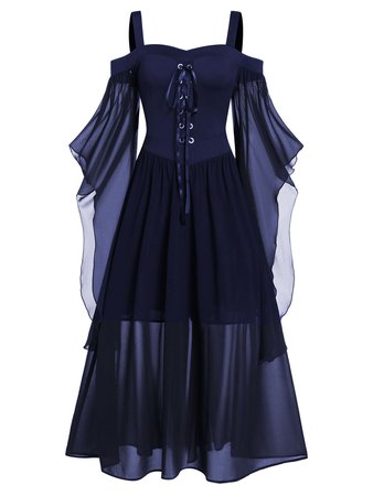 Midnight blue lace dress
