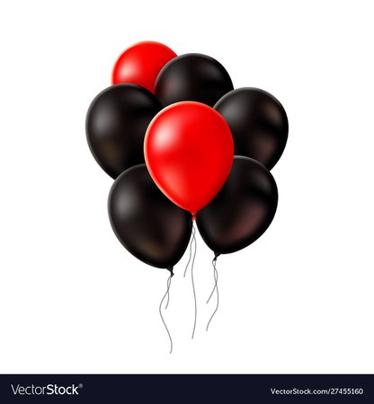 Realistic red black balloons black friday Vector Image