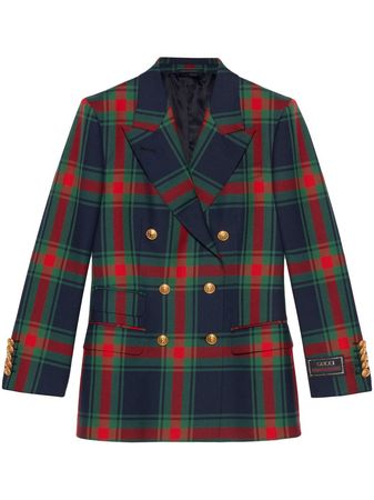 Gucci tartan-check double-breasted Jacket - Farfetch