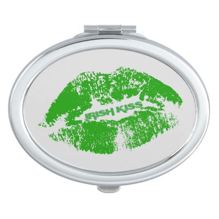 Green Lips Irish Kiss Compact Mirror | Zazzle.com