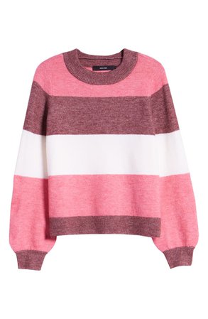 VERO MODA Abbia Colorblock Stripe Sweter pink