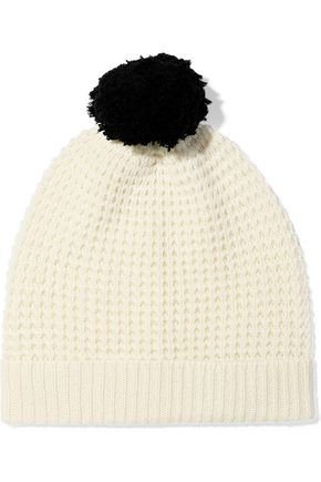 Monica pompom-embellished waffle-knit wool and cashmere-blend beanie | MADELEINE THOMPSON | Sale up to 70% off | THE OUTNET