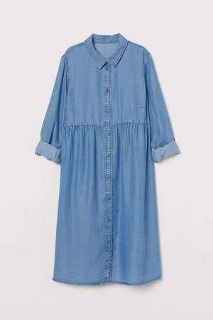 MAMA Lyocell Shirt Dress - Blue