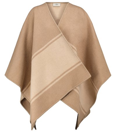 FENDI - Wool and cashmere poncho | Mytheresa