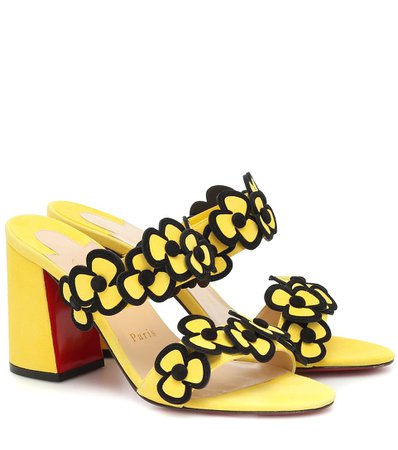 Christian Louboutin - Tres Pansy 85 suede sandals | Mytheresa