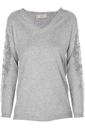 MISTY INTERDEE SIBILA Grey Lace Sleeved Sweater – PRET-A-BEAUTE.COM