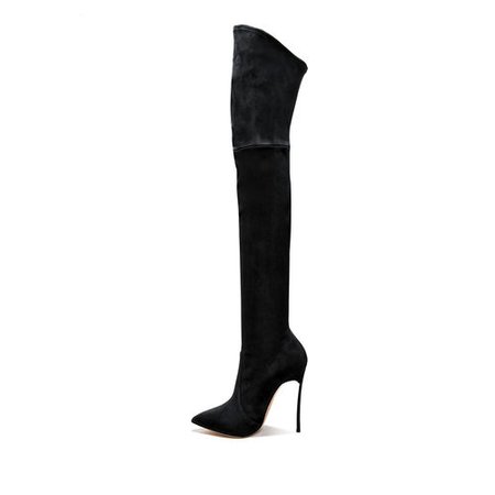 Women's High Boots Blade in Suede Black | Casadei