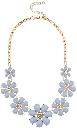 Amazon.com: LUX ACCESSORIES Red Fuschia Pave Flower Bib Statement Floral Chain Necklace: Jewelry