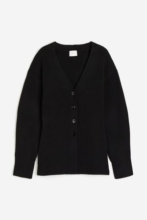 Rib-knit Cardigan - Black - Ladies | H&M US
