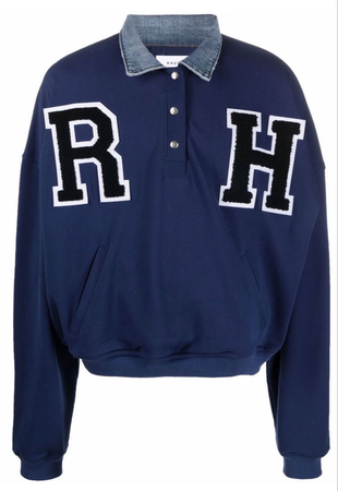 Rhude letter-patch cotton sweatshirt