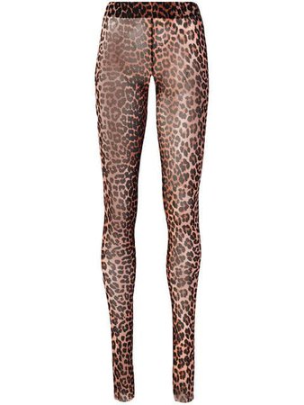 Ganni leopard print fitted leggings