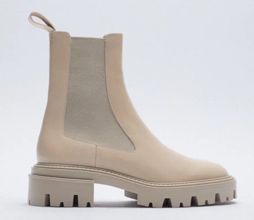 Zara beige track sole boots