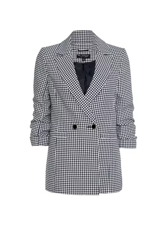 Dogtooth Double Breasted Blazer | Miss Selfridge