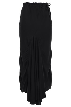 Black Asymmetric crepe midi skirt | ANN DEMEULEMEESTER | Sale up to 70% off | THE OUTNET | ANN DEMEULEMEESTER |