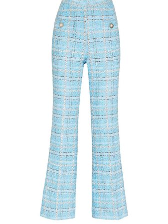Alessandra Rich Checked Tweed Flared Trousers - Farfetch