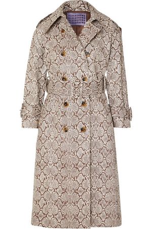 ALEXACHUNG | Snake-effect faux leather trench coat | NET-A-PORTER.COM