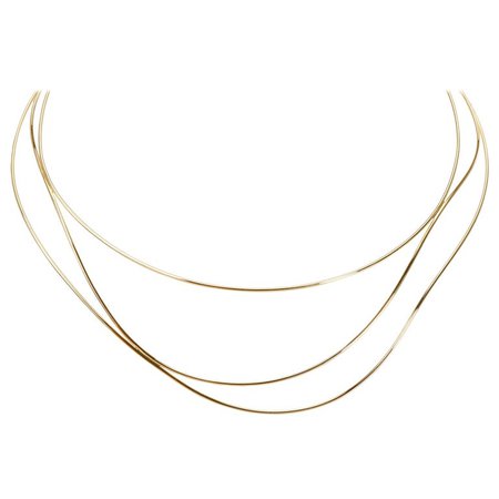 Tiffany and Co. Elsa Peretti Wave Necklace in 18 Karat Yellow Gold For Sale at 1stdibs