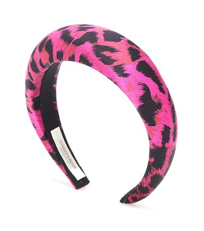 Leopard-print silk hairband