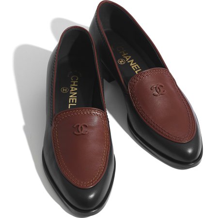 Calfskin Black & Brown Loafers | CHANEL