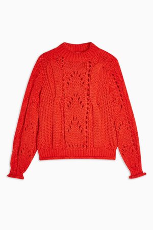 Orange Knitted Lofty sweater Jumper | Topshop