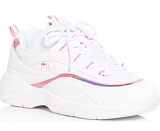 fila holographic shoes pink
