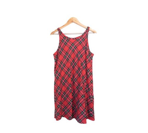 Vintage 90s Red Tartan Plaid Tank Top Dress Size M | Etsy