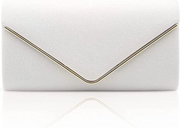 Labair Glitter Envelope Clutch Purses for Women Evening Purses and Clutches For Wedding Party. (White): Handbags: Amazon.com