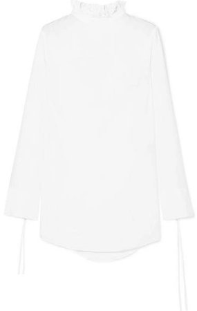 Cecilie Bahnsen - Nelly Ruffle-trimmed Cotton-poplin Top - White