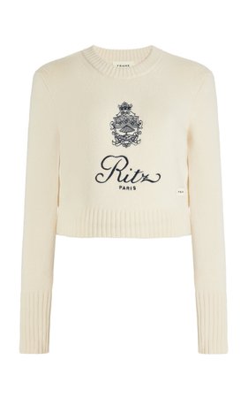 X Ritz Paris Cropped Cashmere Sweater By Frame | Moda Operandi