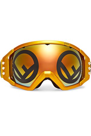 Fendi | Masque de ski métallisé effet miroir Golden Roma | NET-A-PORTER.COM