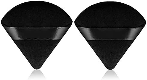 Amazon.com : Sibba 2 Pieces Triangle Powder Puffs Face Cosmetic Powder Puff Washable Reusable Soft Plush Powder Sponge Makeup Foundation Sponge for Face Body Loose Powder Wet Dry Makeup Tool (2Pcs Black) : Beauty & Personal Care