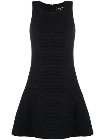Shop black Chanel Pre-Owned structured A-line dress with Express Delivery - Farfetch