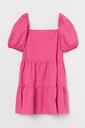 Puff-sleeved Dress - Cerise - Ladies | H&M US