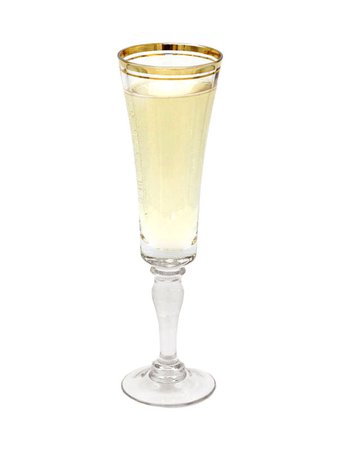 gold rimmed champagne glass