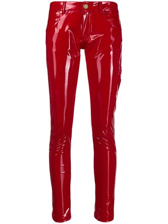 Frankie Morello Glossy-Effect Skinny Trousers