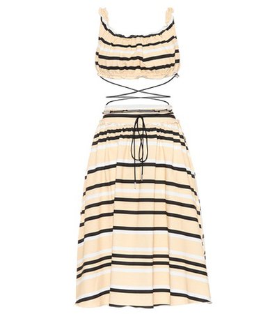 Striped cotton two-piece dress