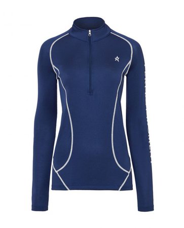 Womens Knitted Half-Zip Thermal Top Navy | Perfect Moment
