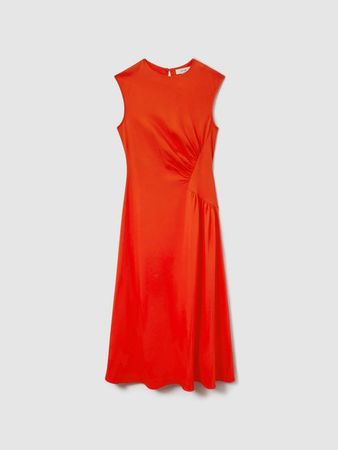 Reiss Stacey Jersey Ruched Midi Dress | REISS USA