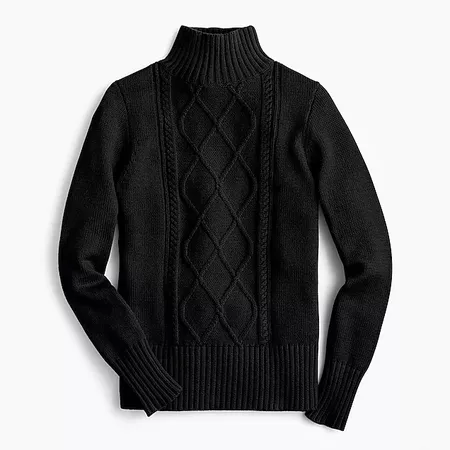 Mockneck center cable-knit sweater : Women pullovers | J.Crew