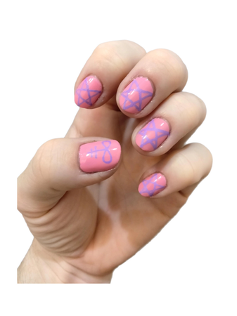 pink pastel goth nail art manicure