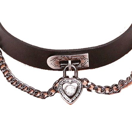 Black Hanging Chain And Crystal Heart Choker Necklace ($19)