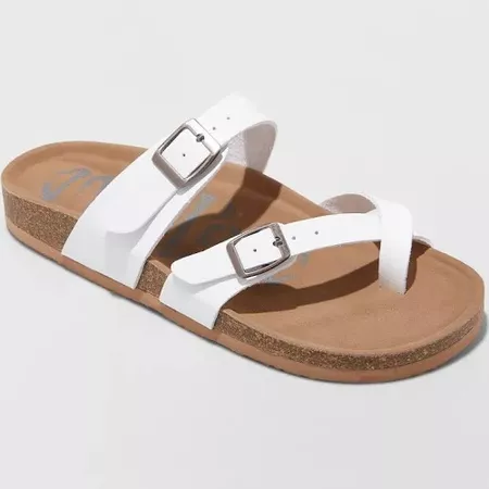 Women's Wide Width Mad Love Prudence Footbed Sandal - White 9W, Size: 9 Wide - Google Express