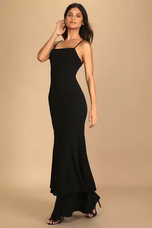 Black Maxi Dress - Black Maxi Dress - Tiered Trumpet Dress - Lulus
