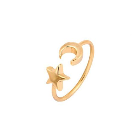Shuangshuo 2017New Fashon Gold Silver and Rose Gold Color Adjustable Crescent Moon and Tiny Star Rings for Women JZ161-in Rings from Jewelry & Accessories on Aliexpress.com | Alibaba Group