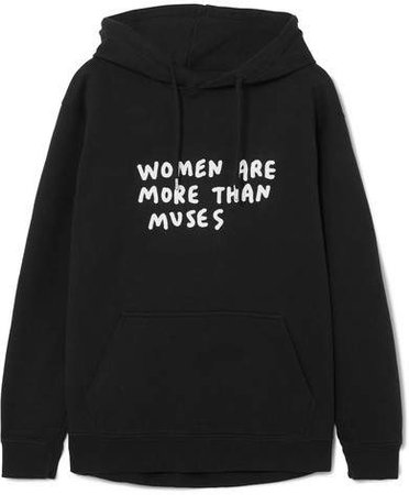 Amber Muses Printed Cotton-jersey Hooded Top - Black
